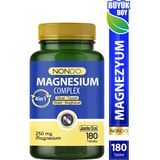 Nondo Magnezyum Kompleks 180 Tablet Jumbo Boy 250 mg 4 Form, Sitrat, Taurat, Malat, Bisglisinat, - Aromasız