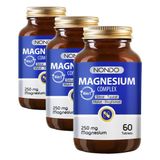 Nondo Magnezyum Kompleks 60 Tablet 250 mg 4 Form, Sitrat, Taurat, Malat, Bisglisinat, B6 Vitamini (3 paketi)