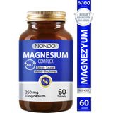 Nondo Magnezyum Kompleks 60 Tablet 250mg 4 Form, Sitrat Taurat Malat Bisglisinat B6 Vitamini - Aromasız