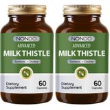 Nondo Milk Thistle 60 Kapsül (Deve Dikeni Enginar Slibin Kolin Karahindiba Zerdeçal Magnezyum) (2 paketi)