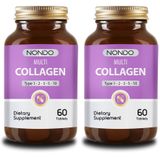 Nondo Multi Kolajen 60 Tablet (5 Çeşit Kolajen 1-2-3-5-10 Hyalüronik Asit Biotin Selenyum Çinko) (2 paketi)