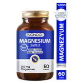 Nondo Vitamins Magnezyum Kompleks 60 Tablet 250 mg 4 Form, Sitrat, Taurat, Malat, Bisglisinat, B6 Vitamini,