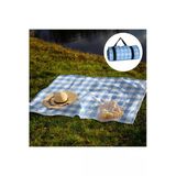 Nondress Outdress Suya Dayanıklı Çok Amaçlı Piknik Örtüsü 150 X 150 Cm Mavi Beyaz Ekose Desen