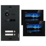 Nonic Balter Evo Görüntülü Kapı İnterkom Seti 2 Aile Evi (1X Kameralı Kapı İstasyonu, Siyah, 2X Dokunmatik Ekran 7 İnç Lcd Monitör Siyah, 2 Kablolu Veri Yolu, 150° Kamera, Kapı Açıcı, İnterkom)
