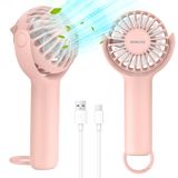 NONLOCK Taşınabilir El Vantilatörü, 2'si 1 Arada Mini Kişisel Fan, Anahtarlık Standlı Küçük Masa Fanı, Güçlü Soğutma Fanı, Sessiz El Fanı, Plaj Seyahat Fanı, USB Şarj Edilebilir, Erkekler Kadınlar için Doğum