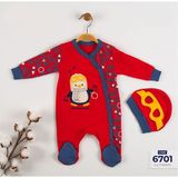 Nonna Baby Penguen Temalı Şapkalı Tulum - 6 - 9 Ay - Kırmızı - Kırmızı