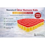 Nonsteril Idrar Numune Kabı 100 ml Sızdırmaz Kapaklı Steril Olmayan Numune Kabı Laboratuvar ve Medikal Kullanım 100 Adet