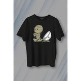 Noodle Mummy Mumya Totem Komik Baskılı Tişört Unisex T-Shirt - Siyah - XL