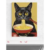 Noodle Noir, Makarna Kedi Pop Art Poster - Afiş - Dekoratif Duvar Poster