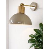Noonlux Design & Lighting Essen Gri Bej Gold Kaplama ve Ahşap Detay Aplik Yatak Başı Oturma Odası