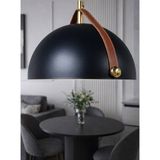 Noonlux Design & Lighting Mull Deri Detaylı Siyah-Beyaz Kontrast Dikiş Oturma Odası Yemek Masası Salon Yatak Odası