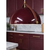 Noonlux Design & Lighting Mull Deri Detaylı Vişne Çürüğü-Beyaz Kontrast Dikiş Oturma Odası Yemek Masası Salon Yatak Odası - Bordo