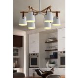 NOONLUX DESIGN&LIGHTING 6lı Deri Detaylı Avize Beyaz