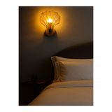 NOONLUX DESIGN&LIGHTING Aplik Shell İstiridye Ev Antre Salon Oturma odası Yatak odası Yatak Başı Okuma Bal Rengi cam