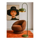 NOONLUX DESIGN&LIGHTING Bolton Zeytin Yeşili Lambader İç Kısmı Gold Oturma Odası Salon Yatak Odası Kitap