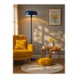 NOONLUX DESIGN&LIGHTING Chester Kobalt Mavisi Rengi Lambader Oturma odası Yatak Odası Krem Tekli Koltuk Köşesi Kitap