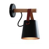 NOONLUX DESIGN&LIGHTING Deri Detay Mat Siyah Aplik Metal Cafe Restaurant Otel Ev Hol Yatak Odası Banyo