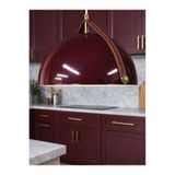 NOONLUX DESIGN&LIGHTING Mull Deri Detaylı Vişne Çürüğü-Beyaz Kontrast Dikiş Oturma odası Yemek masası Salon Yatak Odası