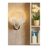NOONLUX DESIGN&LIGHTING Shell İstiridye Şeffaf Cam Aplik Banyo Salon Antre Oturma odası Yatak odası ve Başları