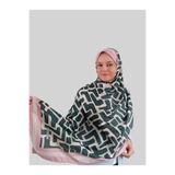 Noorella Scarf - Mira Geometrik Desenli Şal - Pembe