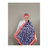 Noorella Scarf - Mira Geometrik Desenli Şal - Turuncu