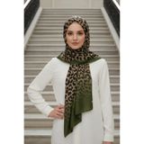 Noorella Scarf Sahra Leopar Desenli Haki - Kaymaz ve Yumuşak Dokulu Şal