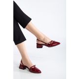 nope21shoess Kısa Topuklu Female Siyah Rugan Stiletto 4 Cm