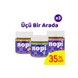 Nopi Foods Nopi Üçlü Set- Klasik Yer Fıstığı & Parçacıklı Fındık & Kaju Ezmesi ( 3 x 200 g)