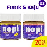 Nopi Ikili Set - Klasik Yer Fıstığı & Kaju Ezmesi (2 x 200 G) - 400 gr