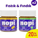 Nopı Ikili Set- Klasik Yer Fıstığı & Parçacıklı Fındık Ezmesi ( 2 x 200 G) - 400 gr