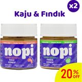 Nopi Ikili Set - Parçacıklı Fındık & Klasik Kaju Ezmesi ( 2 x 200 G) - 400 gr