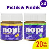 Nopı Ikili Set- Parçacıklı Yer Fıstığı & Parçacıklı Fındık Ezmesi ( 2 x 200 G) - 400 gr