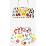 Nora Alcor Desenli Kız Çocuk Crop Top Şort Takım - Renkli - 3 - 4 Yaş