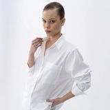 Nora Kadın %100 Pamuklu Oversize Gömlek Beyaz - XL