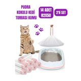 Nord 14 Adet Kedi Kumu Torbası Pudra Kokulu Büzgülü Poşet Pet Evcil Hayvan Kedi Tuvaleti 2 Paket 82x50cm