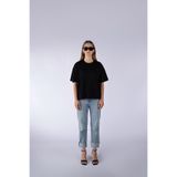 Nordbron Kadın Siyah Kramer %100 Pamuklu Basic Detaylı Oversize/geniş Kalıp Bisiklet Yaka T-shirt Şık