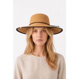 Nordbron Murcia Hasır Şapka Straw Hat Yazlık Şapka Deri Etiketli - Standart - Siyah