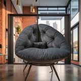 Nordic Elegance Füme Modern Berjer – Geniş Oturumlu Konforlu Tekli Koltuk | Kitap Okuma & Relax Chair