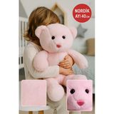 Nordik Ayı 40 Cm Pembe – Yumuşak Peluş Oyuncak | Sarılabilir Hediye Bebek & Çocuk Peluş Ayıcık