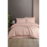 nordqueen Ranforce Pamuk Tek Kişilik Dört Mevsim Kapitoneli Nevresim Takımı Etta - Pudra - 180 x 230 cm