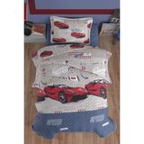 nordqueen Ranforce Pamuk Tek Kişilik Yatak Örtüsü Seti Speed - 180 x 240 cm - Mavi - Gri