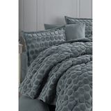 Nordqueen Wellsoft Jakarlı Çift Kişilik Uyku Seti Perle Gri Geometrik Desenli Yumuşak Kumaş 195x215 cm