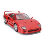 Norev Ferrari F40 Diecast Metal Model Araba, 1/12 Ölçek, Kırmızı, 1987 | 1/12 Büyük Ölçek, Resmi Ferrari Lisanslı, Die-Cast Metal Gövde, Rosso Corsa Kırmızı, 1987 Model, Şeffaf Motor Kapağı, Büyük