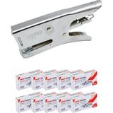 Norex Pens Tipi 24/6 Zımba Makinası + 10 Adet Zımba Teli Tek Ebat Büyük Boy - Gri - standart