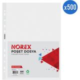 Norex UL100X A4 Şeffaf Poşet Dosya 500 Adet Paket Ölçüleri ile Belgelerinizi Koruyun