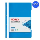 Norex UL50T-130 A4 Telli Dosya Mavi 50 li Paket