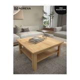 NOREXA Premium Geniş Modern Kare Orta Sehpa -Safir Meşe Salon Sehpası Lüks Tasarım