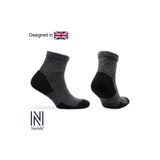 NORFOLK Alfie QTR Comfort Fit Minderli Merino Yünü & Bambu Günlük ve Yürüyüş Çorabı Siyah