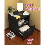 Nori1 Gizli Bölmeli Komodin,mdf,kurulu Gönderilir,montaj Gerekmez - Siyah