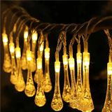 Norino 10 Led 2 Metre Sarı Kristal Su Damlası Güneş Enerjili Led Işık Solar Bahçe Ağaç Lamba Aydınlatması